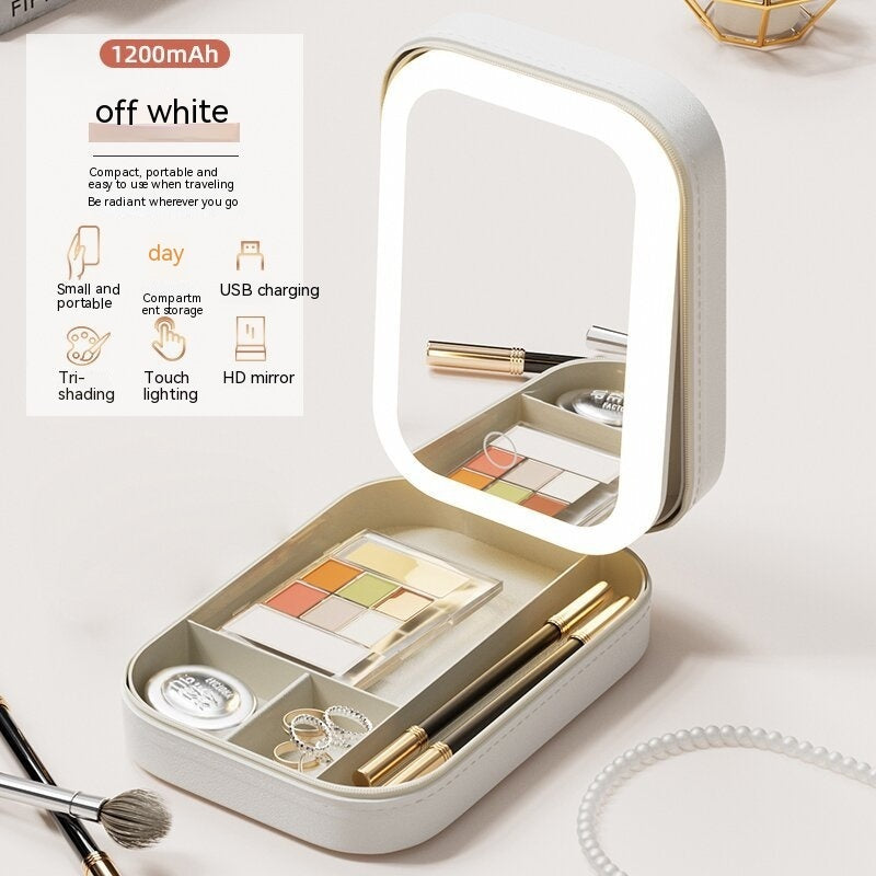Makeup Storage Box With LED Light Mirror - Endless Pawsibilities