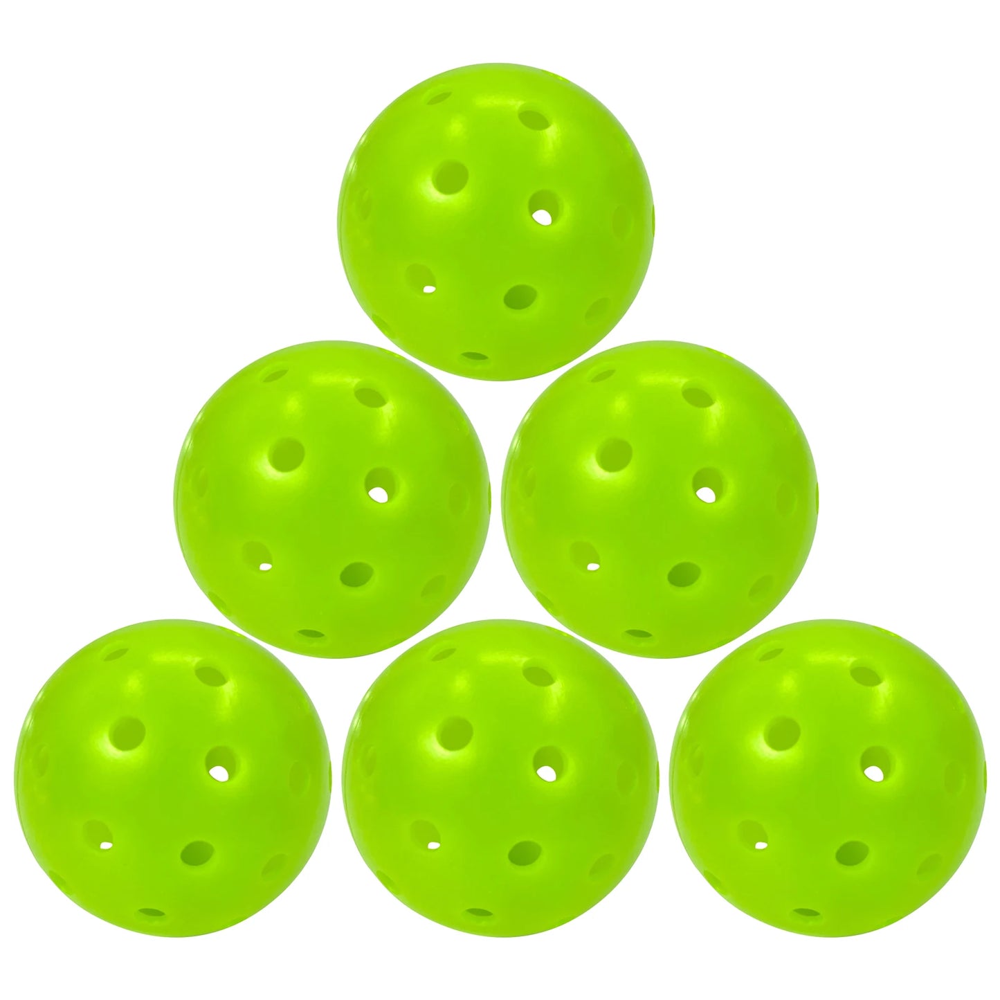Juciao 40-Hole Outdoor Pickleball Balls, Lime Green, High Bounce, Durable
