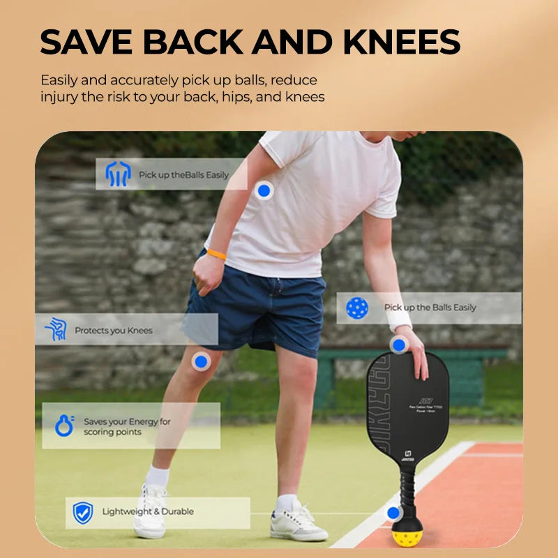 JIKEGO Pickleball Ball Retriever Silicone Racket Accessory for Easy Pick Up
