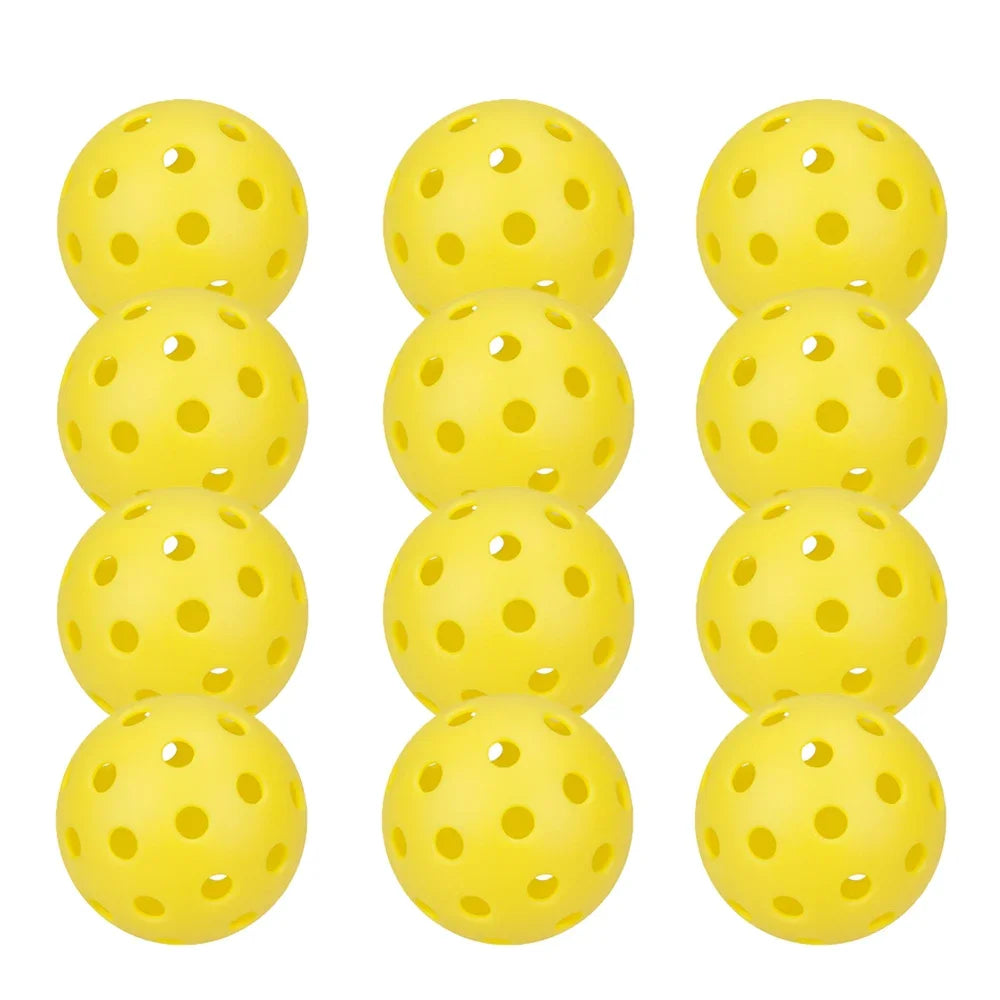 Durable 74MM 40-Hole Outdoor Pickleballs, 26g, 6/12/24 Pack for Competition