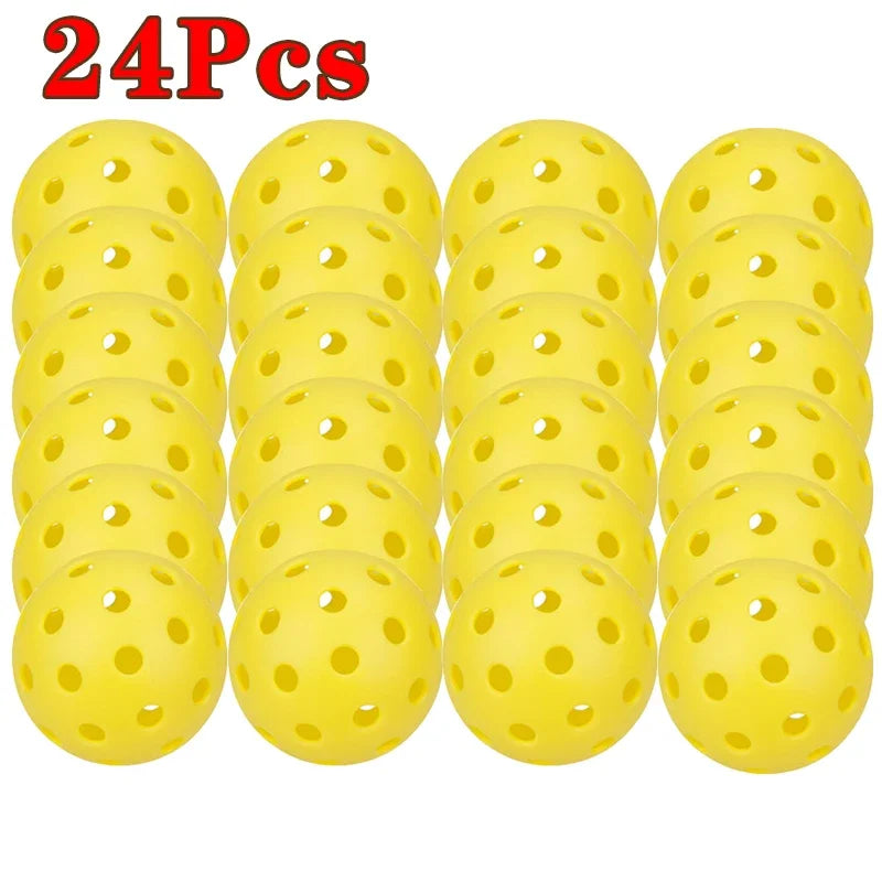 Durable 74MM 40-Hole Outdoor Pickleballs, 26g, 6/12/24 Pack for Competition