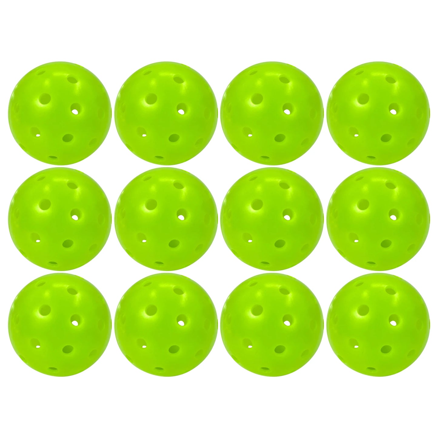 Juciao 40-Hole Outdoor Pickleball Balls, Lime Green, High Bounce, Durable