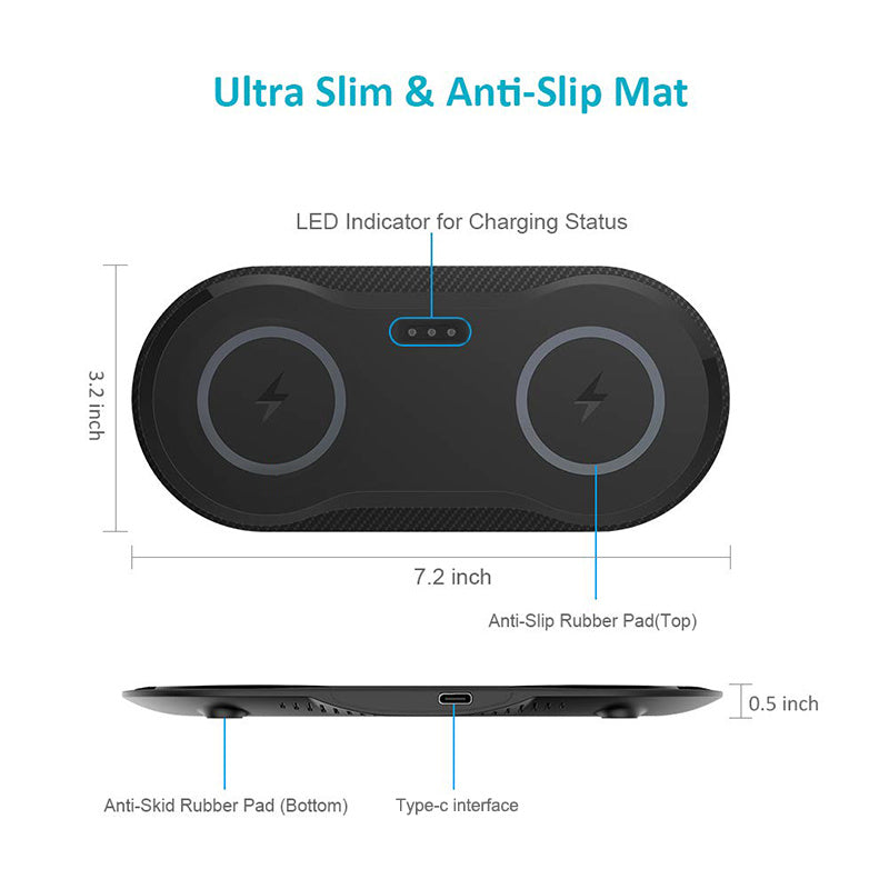 Dual Mobile Phone Wireless Charger - Endless Pawsibilities