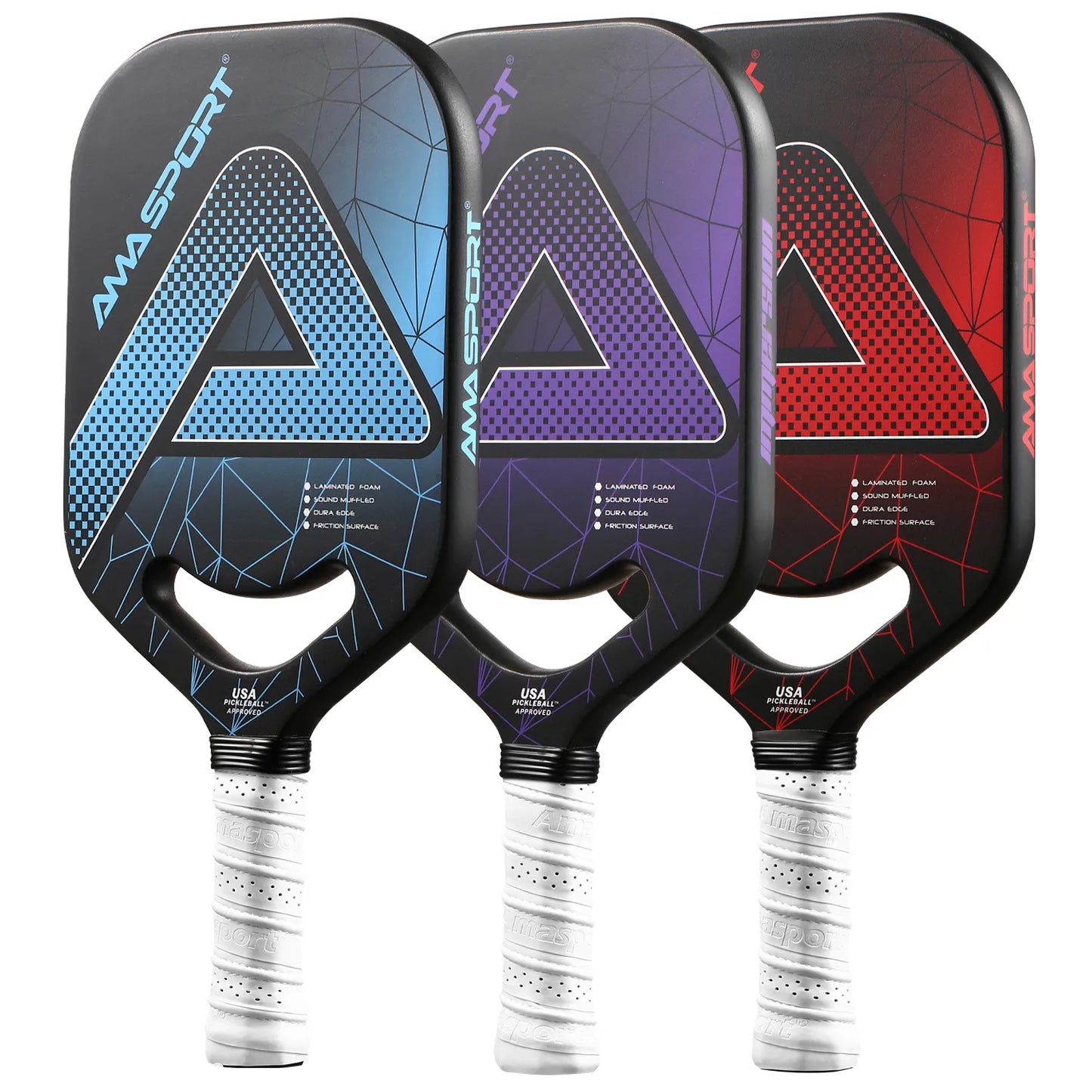 AMASPORT USAPA Elongated 20mm Carbon Fiber Pickleball Paddle Edgeless PP001